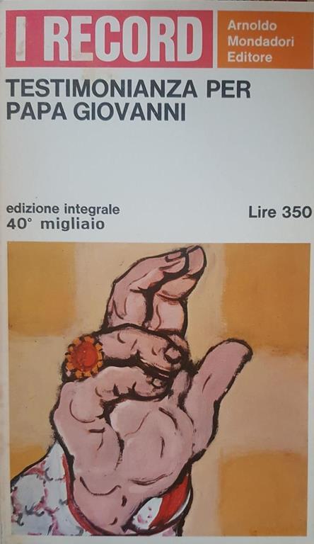 Testimonianza Per Papa Giovanni - copertina
