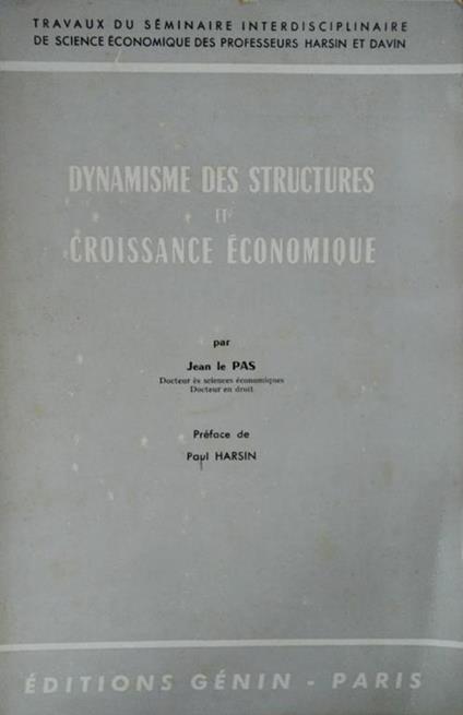 Dynamisme Des Structures Et Croissance Economique - copertina