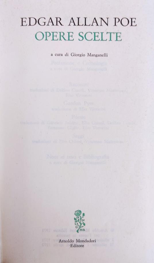 Opere Scelte - Edgar Allan Poe - copertina