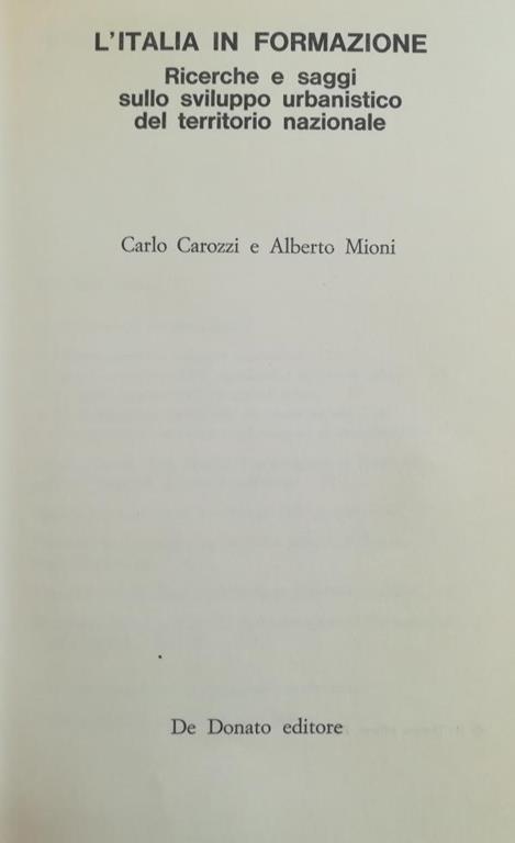 L' Italia In Formazione - Carlo Carozzi - copertina