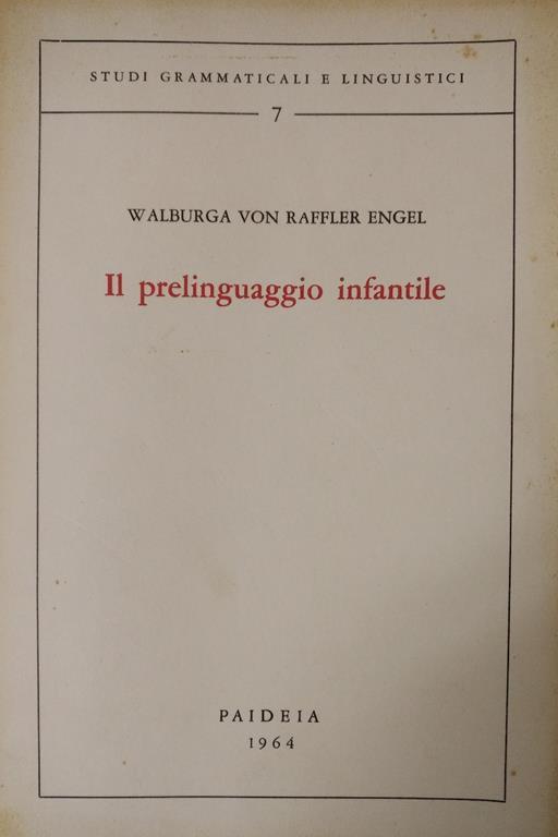 Il Prelinguaggio Infantile - copertina