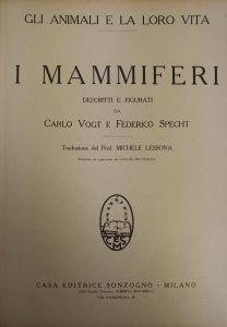 GLI Animali E La Loro Vita. I Mammiferi - Carl Vogt - copertina