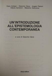 Un'Introduzione All'Epistemologia Contemporanea - Giacomo Gava - copertina