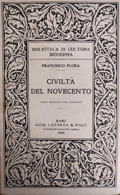 Civilta' Del Novecento - Francesco Flora - copertina