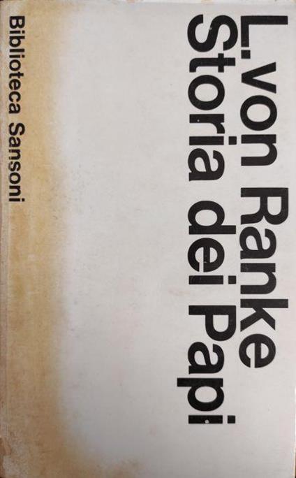 Storia dei Papi - Leopold Ranke - copertina