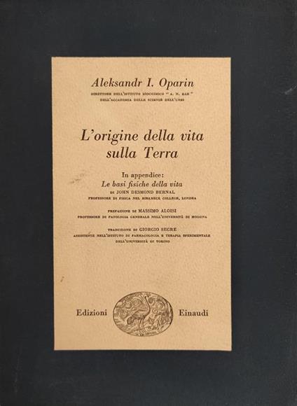 L' Origine Della Vita Sulla Terra - Aleksandr I. Oparin - copertina