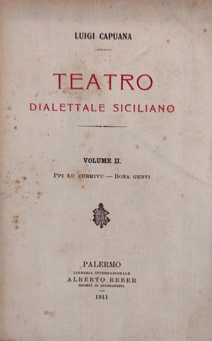 Teatro Dialettale Siciliano (Vol. 2) - Luigi Capuana - copertina