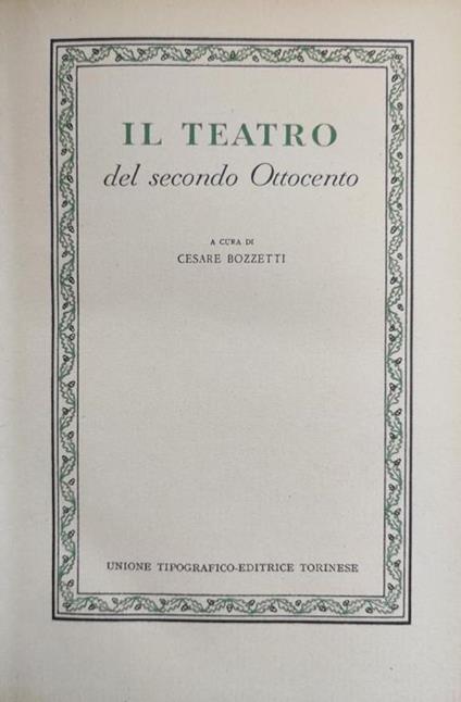 Il Teatro Del Secondo Ottocento - copertina
