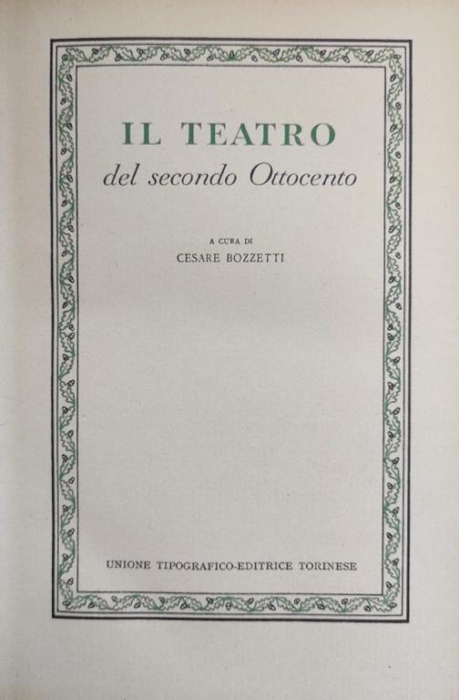 Il Teatro Del Secondo Ottocento - copertina