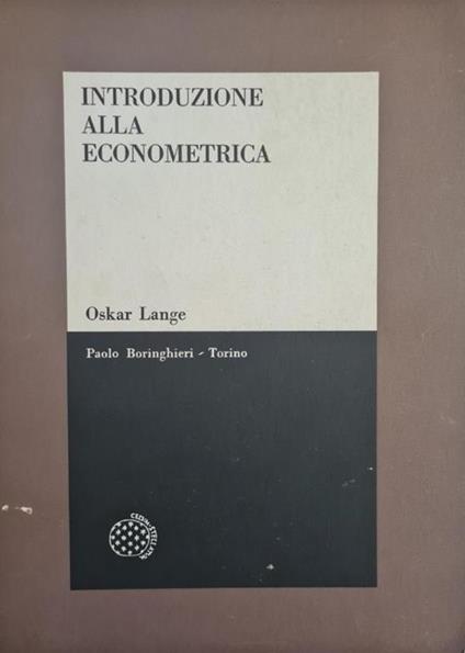 Introduzione Alla Econometrica - Oskar Lange - copertina