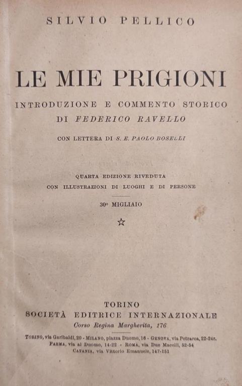 Le mie prigioni - Silvio Pellico - copertina