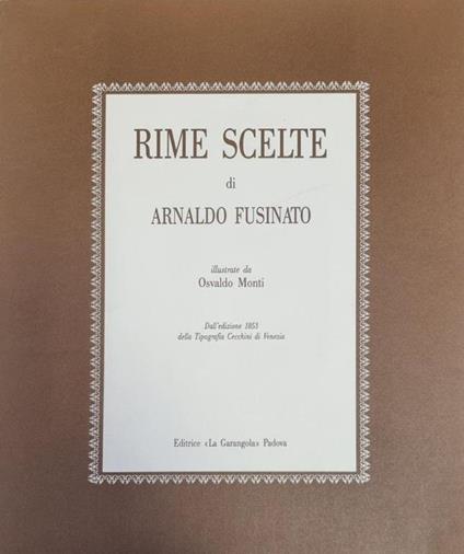 Rime Scelte - Arnaldo Fusinato - copertina