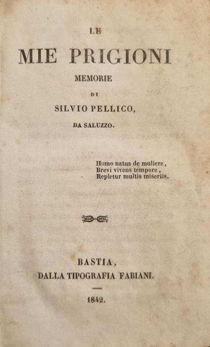Le mie prigioni - Silvio Pellico - copertina
