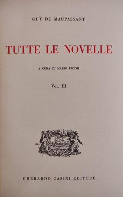 Tutte Le Novelle - Guy de Maupassant - copertina