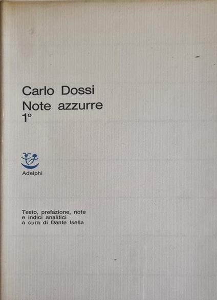 Note Azzurre - Carlo Dossi - copertina