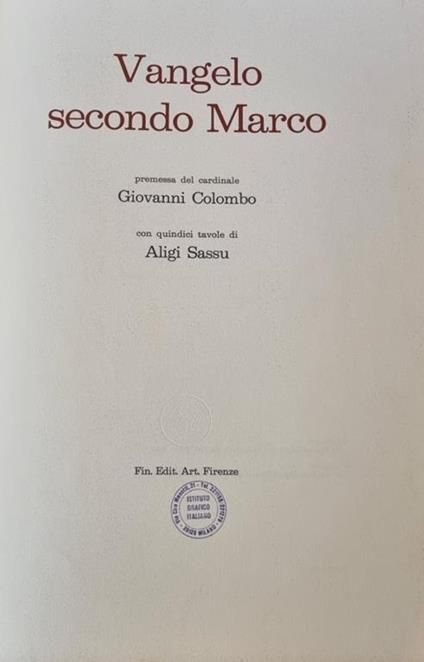 Vangelo Secondo Marco - copertina