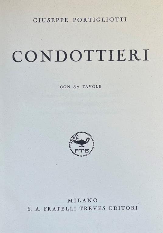 Condottieri - Giuseppe Portigliotti - copertina