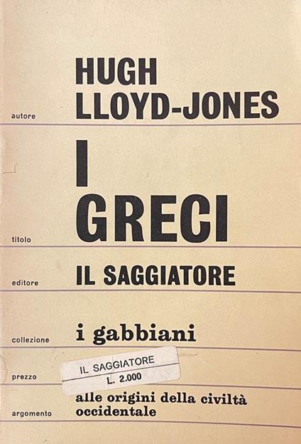 I Greci - Lloyd Seton - copertina