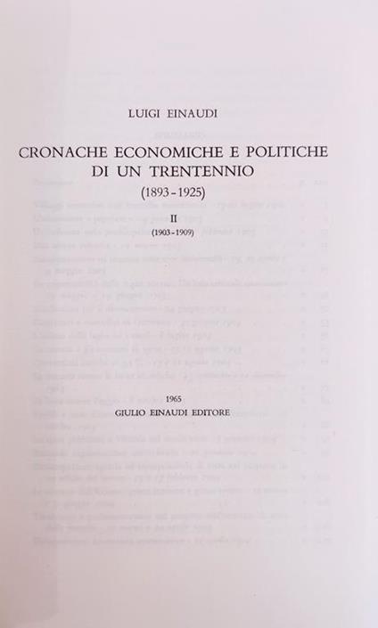 Cronache Economiche E Politiche Di Un Trentennio (1893 - 1925) - Luigi Einaudi - copertina