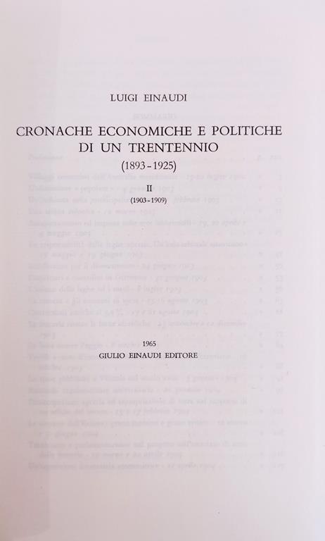 Cronache Economiche E Politiche Di Un Trentennio (1893 - 1925) - Luigi Einaudi - copertina