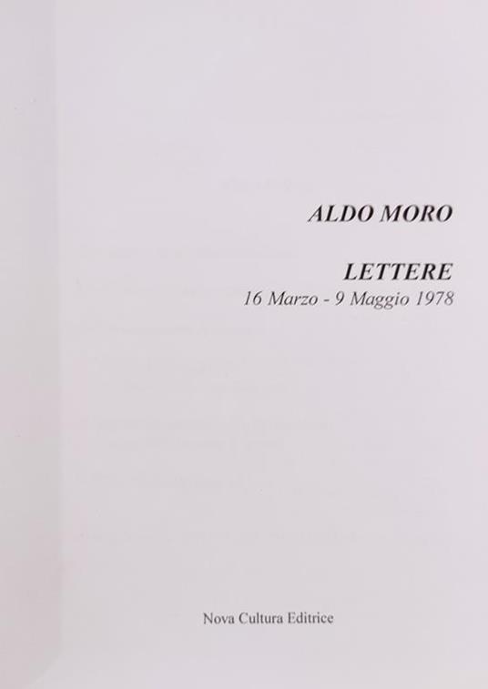 Lettere. 16 Marzo - 9 Maggio 1978 - Aldo Moro - copertina