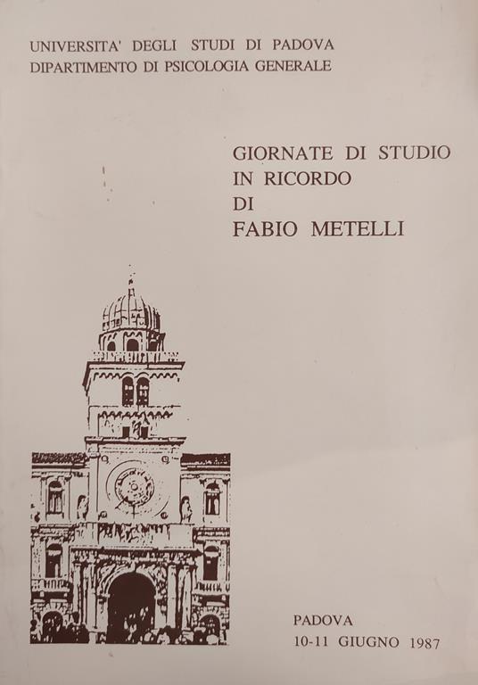 Giornate Di Studio In Ricordo Di Fabio Metelli - copertina