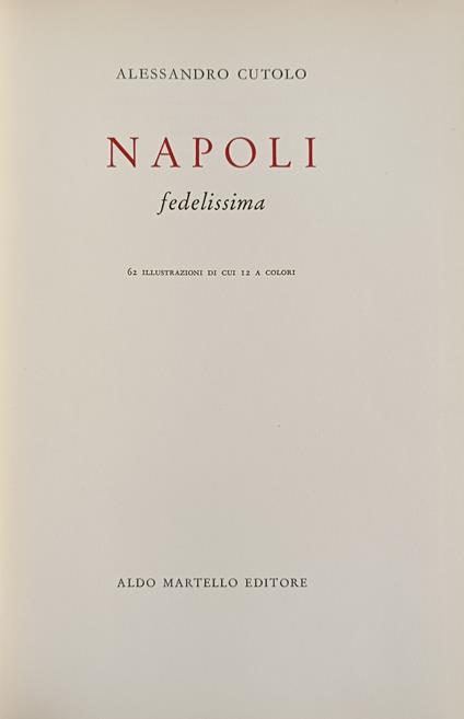 Napoli. Fedelissima - Alessandro Cutolo - copertina