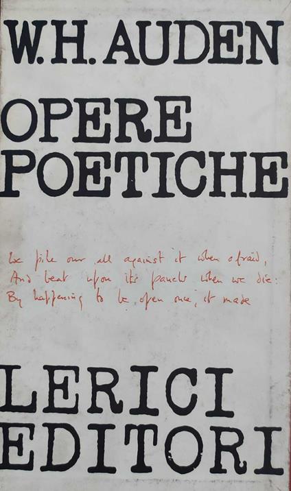 Opere Poetiche - Wystan Hugh Auden - copertina