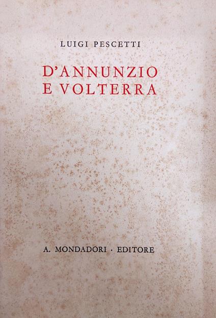 D'Annunzio E Volterra - copertina