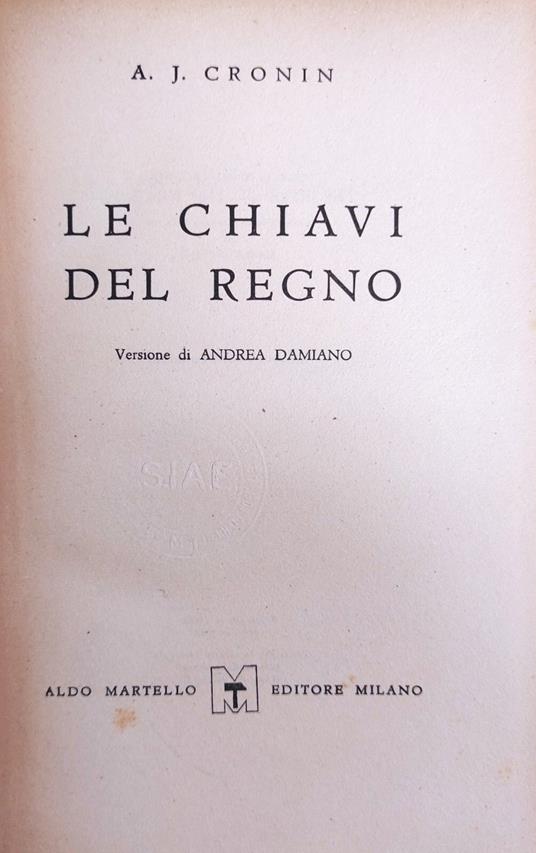 Le Chiavi Del Regno - copertina