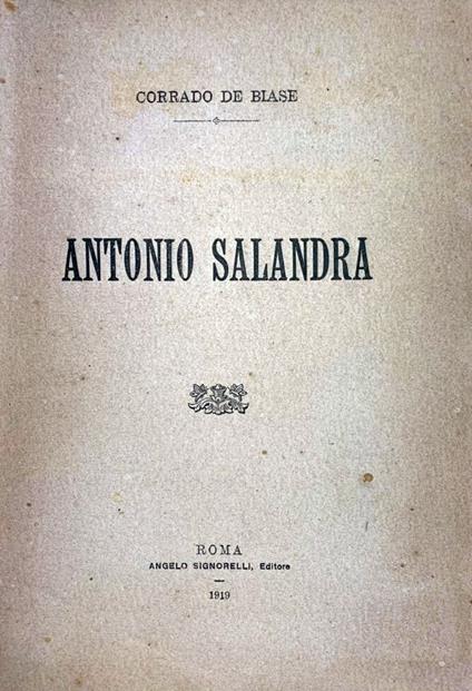 Antonio Salandra - copertina