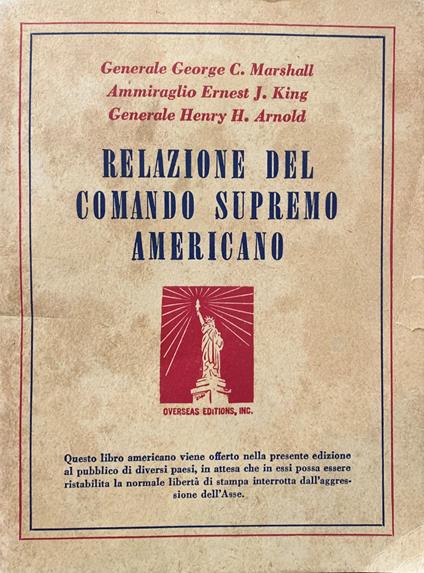Relazione Del Comando Supremo Americano - copertina