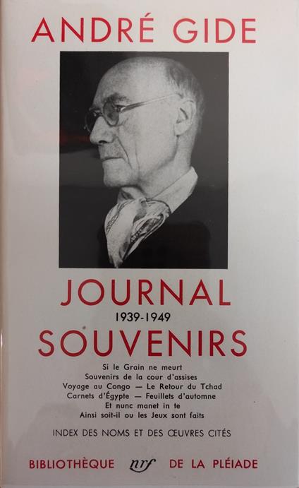 Journal Souvenirs. 1939 - 1949 - André Gide - copertina