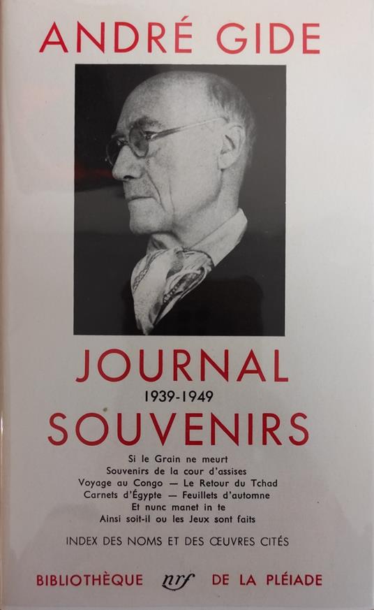 Journal Souvenirs. 1939 - 1949 - André Gide - copertina