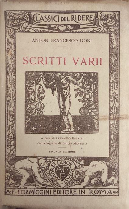 Sritti Varii - Anton Francesco Doni - copertina