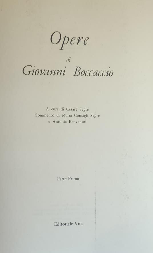 Opere Di Giovanni Boccaccio - copertina