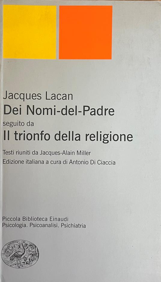 Dei Nomi-Del-Padre Seguito Da Il Trionfo Della Religione - copertina