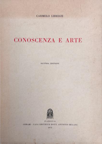 Conoscenza E Arte - Carmelo Librizzi - copertina