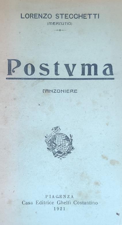 Postuma. Canzoniere - Lorenzo Stecchetti - copertina