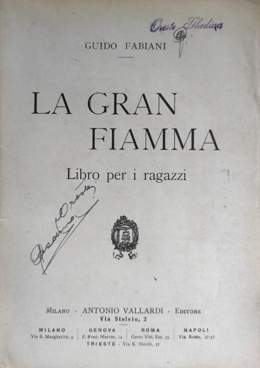 La Gran Fiamma. Libro Per Ragazzi - Guido Fabiani - copertina