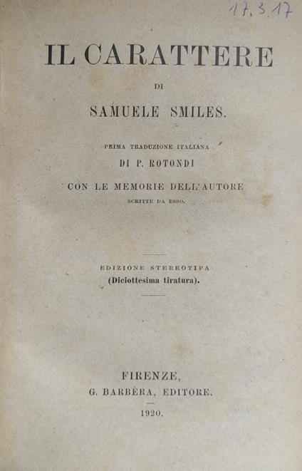 Il Carattere - copertina