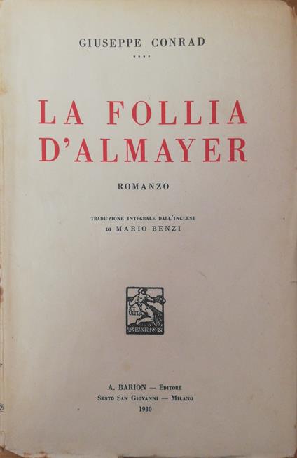 La Follia D'Almayer - Giuseppe Conrad - copertina
