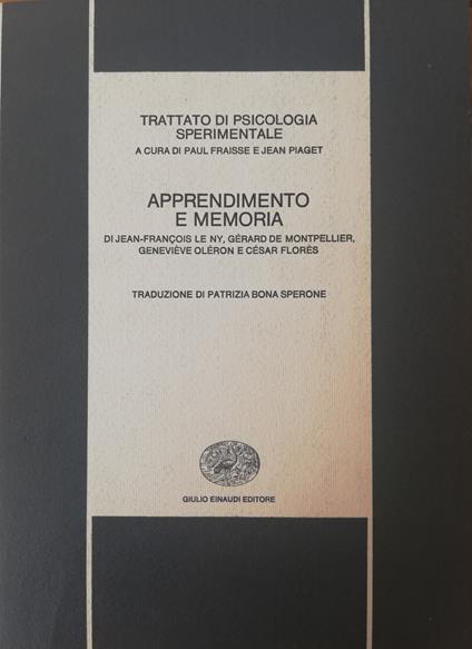 Apprendimento E Memoria - copertina