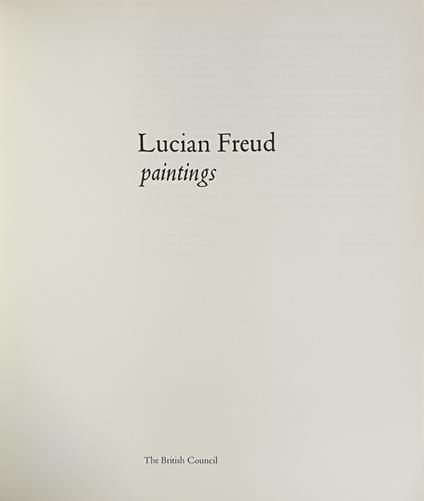 Lucian Freud. Paintings - copertina