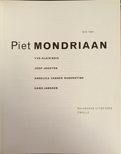 Piet Mondriaan 1872-1944 - copertina