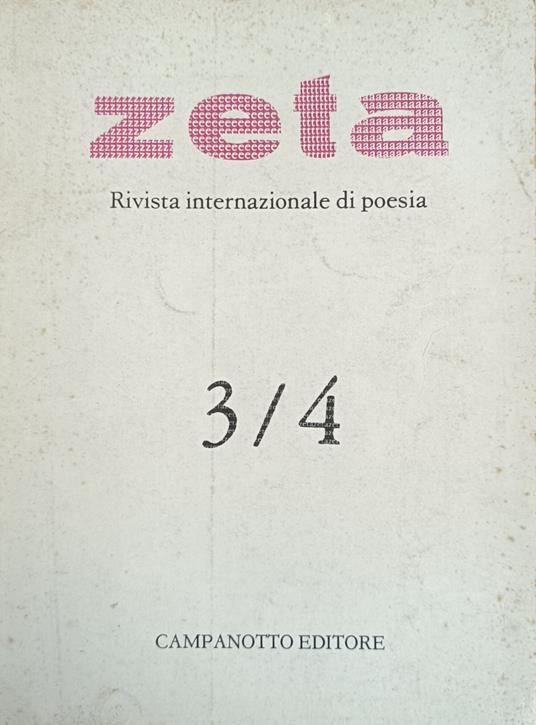 Zeta. Rivista Internazionale Di Poesia 3/4 - copertina