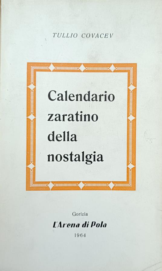 Calendario Zaratino Della Nostalgia - copertina