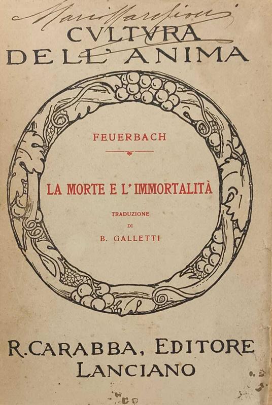 La Morte E L'Immortalita' - Ludwig Feuerbach - copertina