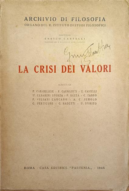 La Crisi Dei Valori - copertina