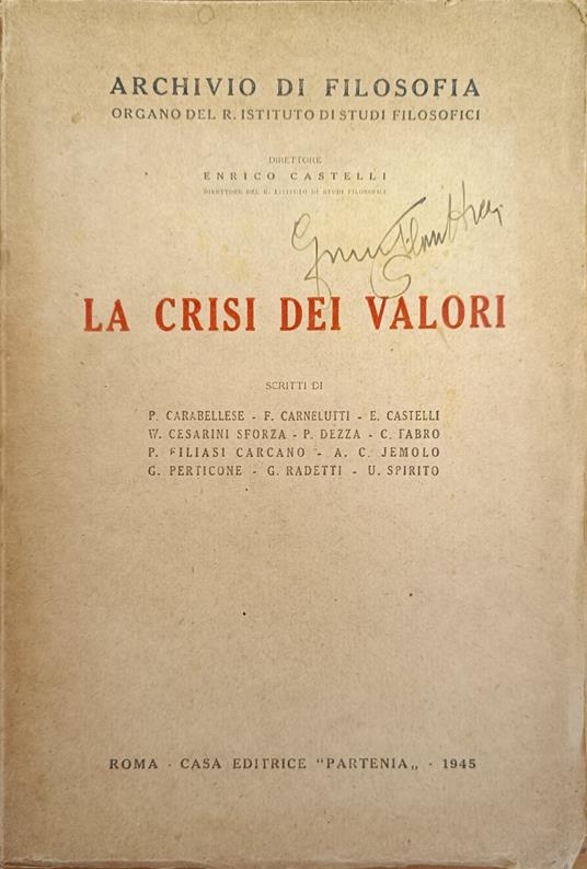 La Crisi Dei Valori - copertina
